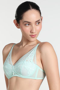 Wacoal Padded Non Wired Medium Coverage Lace Bra - Mint Green — thumbnail 4
